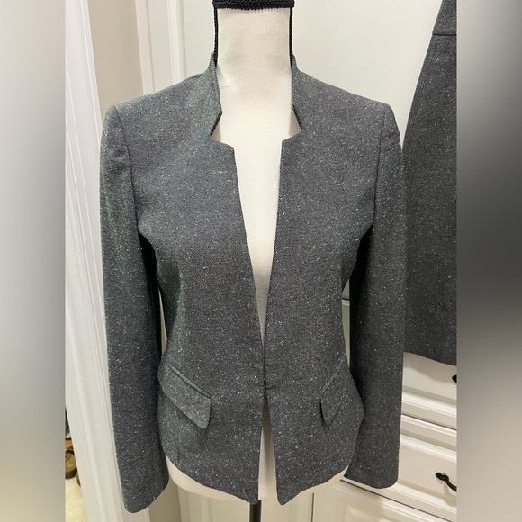Ann Taylor Suiting | tweed Gray lined pencil skirt suit sz 4 - Picture 2 of 11